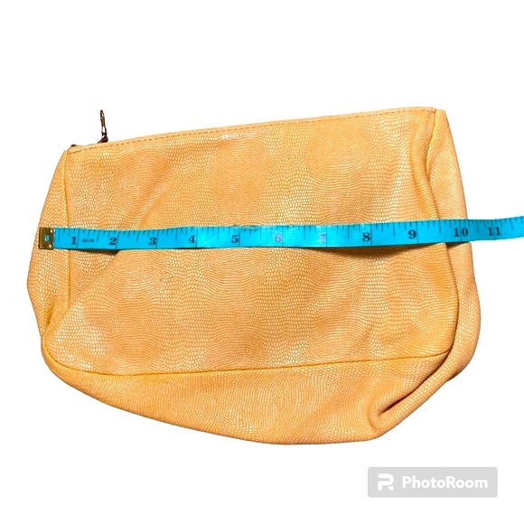 Tracey Tanner Golden Yellow snake print Embossed Leather Clutch - Picture 7 of 7